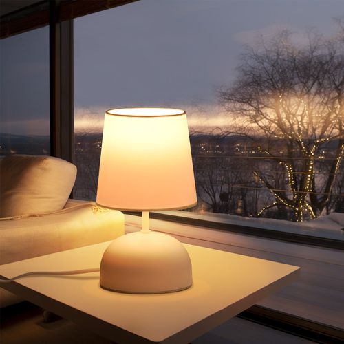 Lampe De Chevet Blanche Lot De 2 LED Moderne Lampe De Table Blanc
