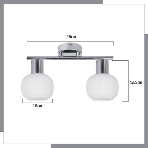 Spot De Plafond 2 Lumières E14 Verre Lampe De Plafond Vintage Pour Salon