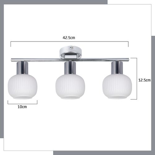 Spot Vintage Blanc 3 Lumières Avec Verre Spot E14 Pour Salon Modernes