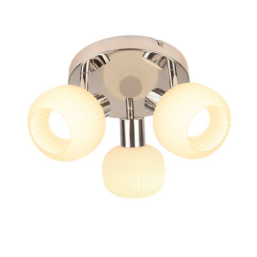 Spot De Plafond 3 Flammes E14 Verre Abat-jour Lampe De Plafond Vintage Salon
