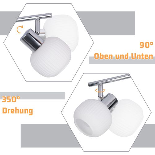 Spot Moderne 6 Flammes E14 En Verre Blanc Pour Salon