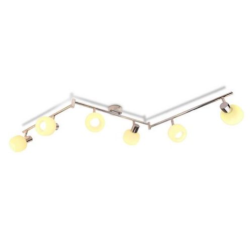 Spot Moderne 6 Flammes E14 En Verre Blanc Pour Salon