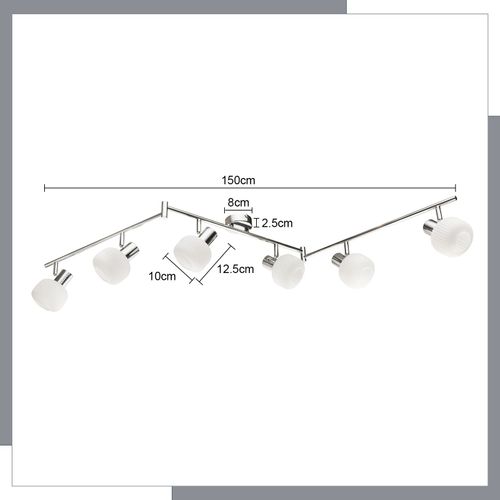 Spot Moderne 6 Flammes E14 En Verre Blanc Pour Salon