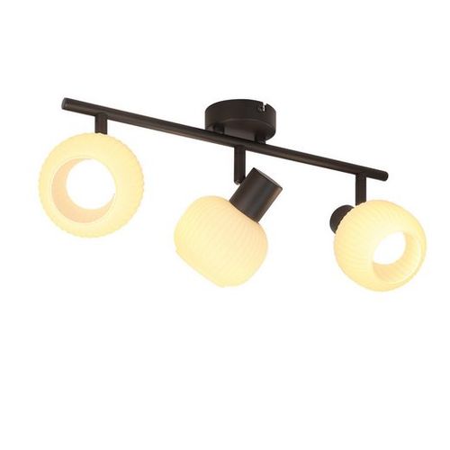 Spot Vintage Noir à 3 Lumières Avec Verre E14 Pour Salon