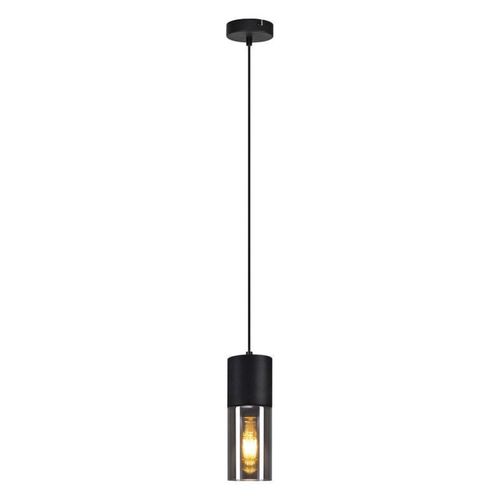 Suspension 1 Lumière Suspension Noir E27 Verre Fumé Gris Industrielle Lampe à Suspendre