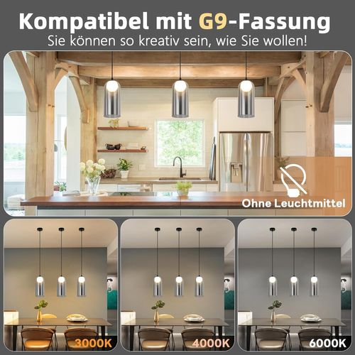 Suspension Vintage Noir Suspension G9 Pour Salle à Manger Et Chambre à Coucher