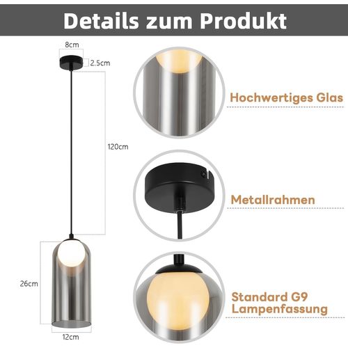 Suspension Vintage Noir Suspension G9 Pour Salle à Manger Et Chambre à Coucher