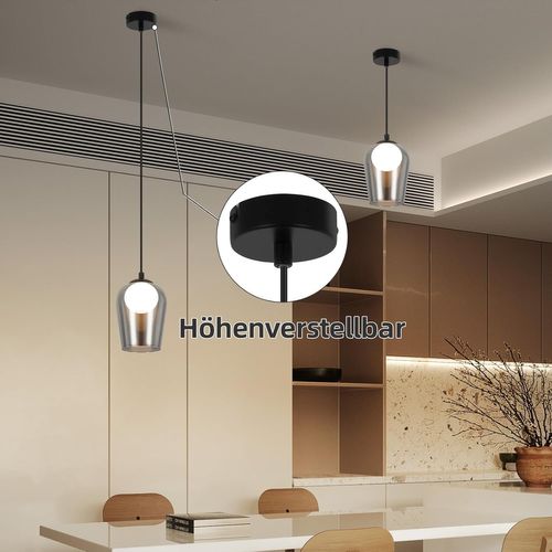 Suspension Vintage Fumée Grise Suspension G9 Réglable En Hauteur Suspendre Pour Salon