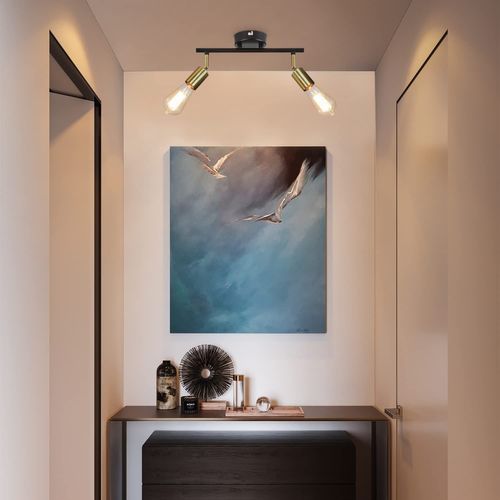 Spot De Plafond 3 Lumière Vintage E27 Spot Noir Design Industriel Artistique