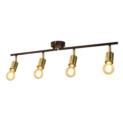 Spot De Plafond Vintage Spot E27 Noir Avec 4 Spots Orientables