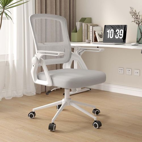 Fauteuil De Bureau, Chaise Ergonomique, Pivotant, Réglable En Hauteur - Gris