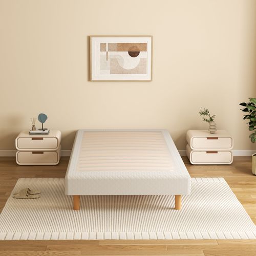 Sommier à Lattes 90x190 Cm, 6 Pieds, 14 Lattes