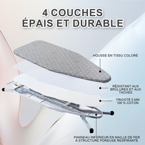 Table à Repasser, planche à Repasser Pliable, pour Centrale Vapeur, système Anti-fermeture