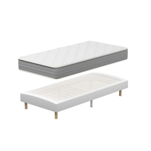 Ensemble Matelas Ressorts 90x190 Cm  Epaisseur 20 cm + sommier déco