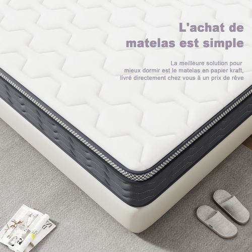 Ensemble Matelas Ressorts 90x190 Cm  Epaisseur 25 cm + sommier déco
