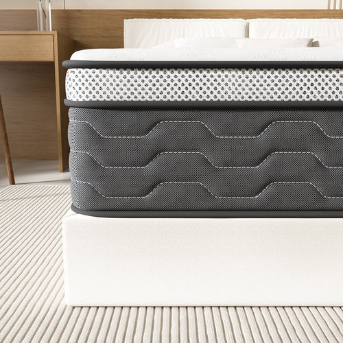 Ensemble Matelas Ressorts 90x190 Cm  Epaisseur 30 cm + sommier déco