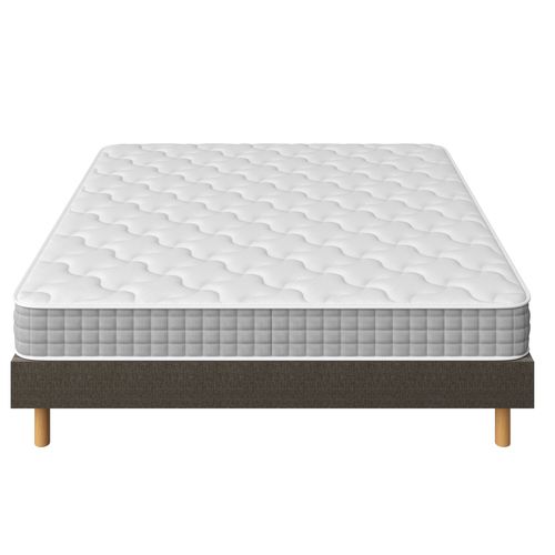 Ensemble Matelas Ressorts 160x200 cm Épaisseur 20 cm + Sommier Bois Peuplier