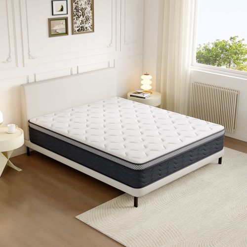 Matelas Ressorts 160x200 Cm, 25cm Epaisseur, Confort, 7 Zones Ergonomique