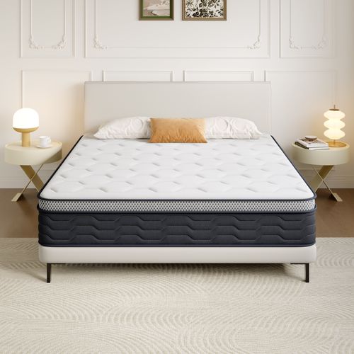 Matelas Ressorts 160x200 Cm, 25cm Epaisseur, Confort, 7 Zones Ergonomique