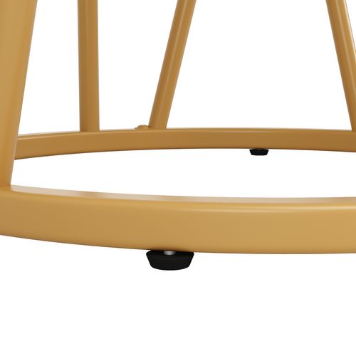 Table à Manger Ronde 80cm 4 Personnes Table De Cuisine Mdf Moderne Pieds Métal Doré