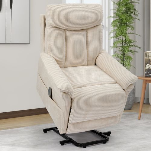 Neche Fauteuil Relaxation Releveur Électrique Pour Personnes Âgées,velours Côtelé Beige