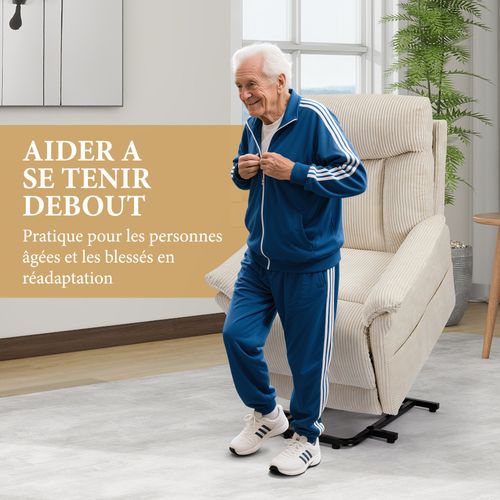 Neche Fauteuil Relaxation Releveur Électrique Pour Personnes Âgées,velours Côtelé Beige