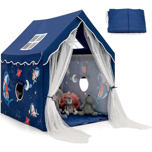 Tente De Jeux Pour Enfants Intérieur Avec Coussin Rembourré Amovible,bleu