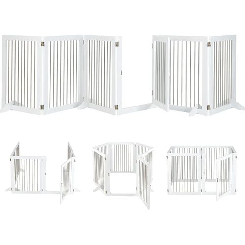 Extension Barriere Verrouillable 6 Panneaux En Acier Inoxydable Pliable 80x61-366 Cm