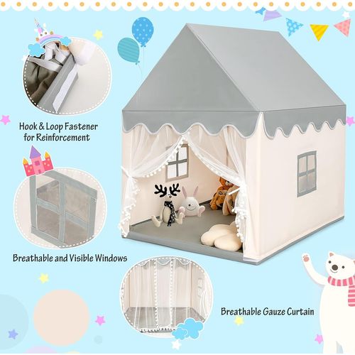 Tente De Jeux Pour Enfants, Cabane De Style Princesse En Coton, Cadeau Pour Garçons Et Filles Beige