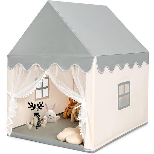 Tente De Jeux Pour Enfants, Cabane De Style Princesse En Coton, Cadeau Pour Garçons Et Filles Beige