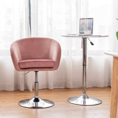 Chaise Pivotante En Velours, Fauteuil De Bureau Réglable En Hauteur, Charge 125kg Rose