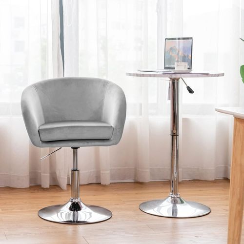 Chaise Pivotante En Velours, Fauteuil De Bureau Réglable En Hauteur, Charge 125kg Gris