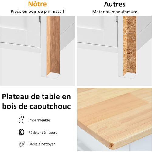 Desserte De Cuisine à 4 Niveaux Avec Tiroir Et Armoire, Chariot De Cuisine Roulant (blanc)