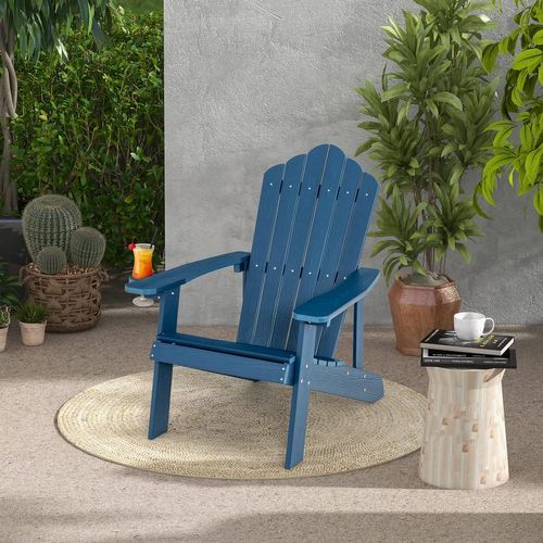 Fauteuil De Jardin Adirondack, Imperméable, Porte-gobelet, Charge 170kg (bleu Marine)
