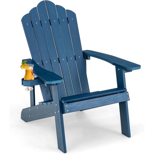 Fauteuil De Jardin Adirondack, Imperméable, Porte-gobelet, Charge 170kg (bleu Marine)