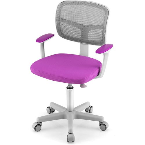 Chaise De Bureau Pivotante Enfants Avec Hauteur Réglable 80-91,5cm, Coussin Amovible, 3-10 Ans