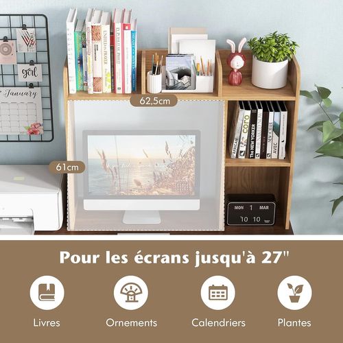 Bibliothèque, Étagere à Poser Sur Meuble, 94 X 25 X 74 Cm (naturel)