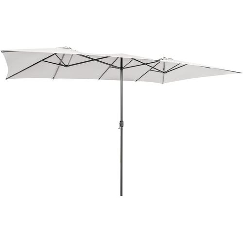 Parasol De Jardin Double XXL 426 X 265cm Poignée à Manivelle, Beige