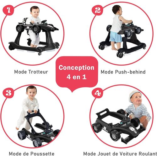 Trotteur Bébé Évolutif En Avec Hauteur Réglable,charge 11kg - Main Image