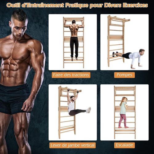 Espalier Suédois, Espalier De Gym Multifonctionnel Pour Adulte Et Enfant