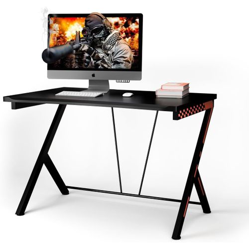 Bureau Gaming 116 X 75 Cm, Bureau Gamer Avec Cadre En Métal En Forme De R