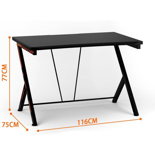 Bureau Gaming 116 X 75 Cm, Bureau Gamer Avec Cadre En Métal En Forme De R