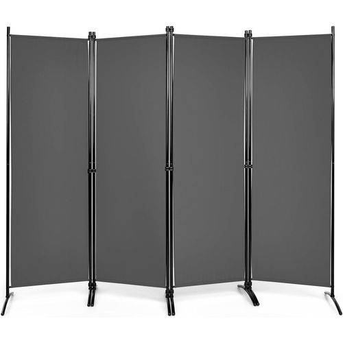 Paravent Intérieur Pliable 4 Panneaux 220x173cm, Cloison De Séparation Séparateur De Pièce En Tissu