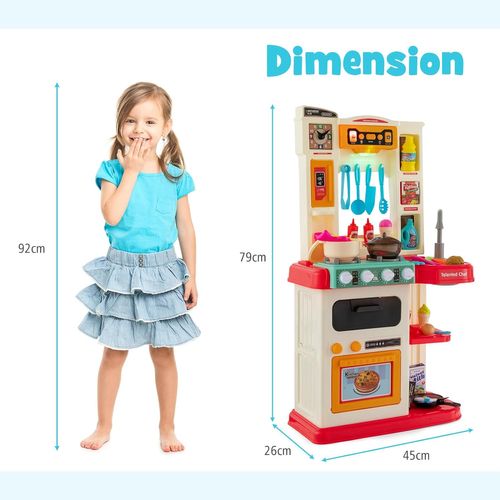 Jeu De Cuisine Pour Enfants Avec 65 Accessoires, Jeu De Simulation 45 X 26 X 79 Cm (rose)