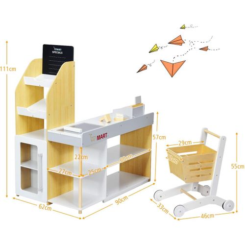 Jouet De Supermarché Pour Enfant, Caisse De Supermarché, Scanner, Chariot,lecteur De Carte