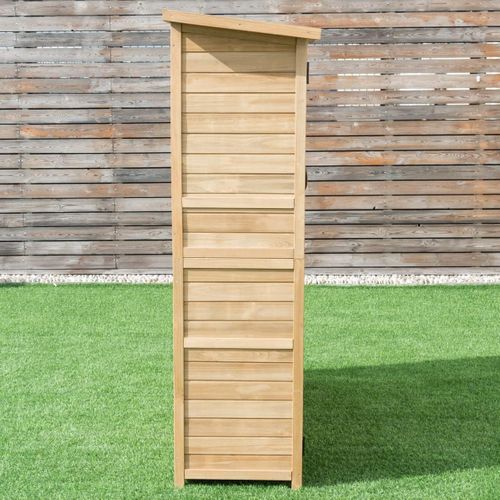 Abri De Jardin En Bois, Double Portes Avec Loquet, Toit Incliné En Asphalte