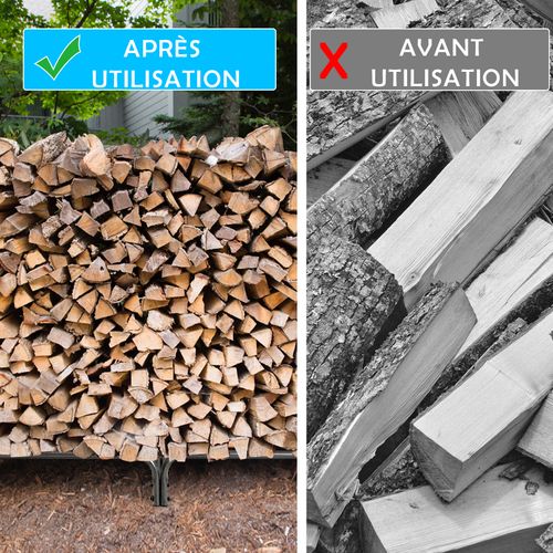 Range Bûche Extérieur Avec Housse Pvc Imperméable,abri Bûche Rangement Bois 36-61cm De Long (184 Cm)