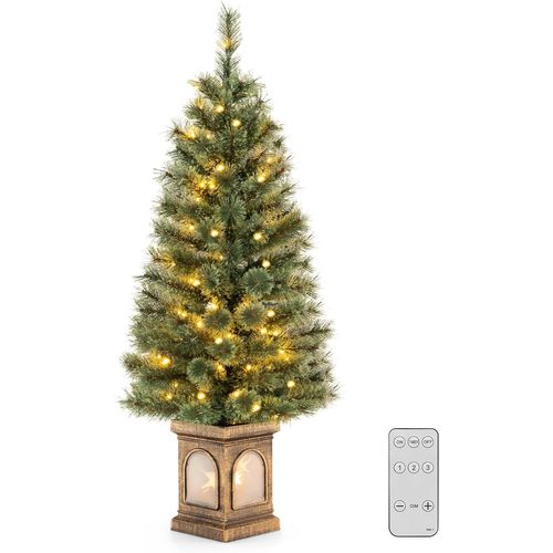 Sapin De Noël Artificiel 120 Cm, Avec Aiguilles De Pin, 116 Branches, 100 Lumières LED,télécommande