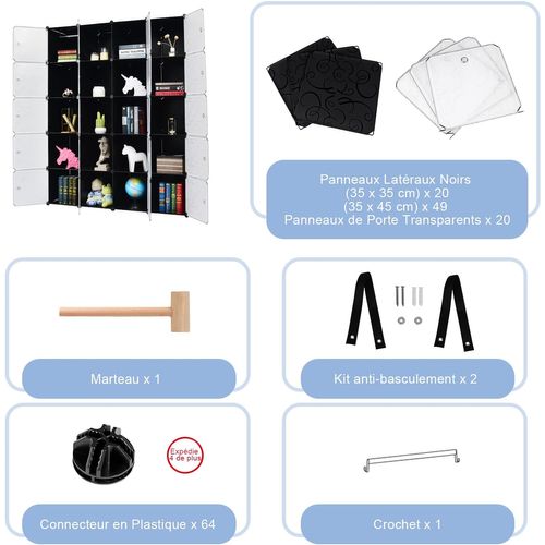 Armoire Penderie, Armoire De Rangement En Plastique, Motif Imprimé, Armoire Chambre Pour Vêtement