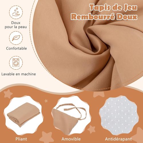 Tente De Jeu Enfants Avec Tapis En Coton,cabane Enfants Intérieur Extérieur Avec Bannière ,drapeau